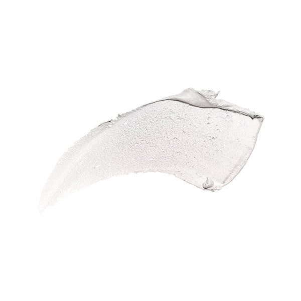 Silver highlighter swatch with glittery, creamy texture