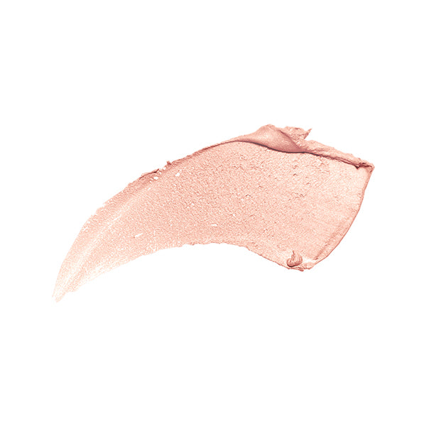 Soft pink highlighter swatch with glittery, creamy texture