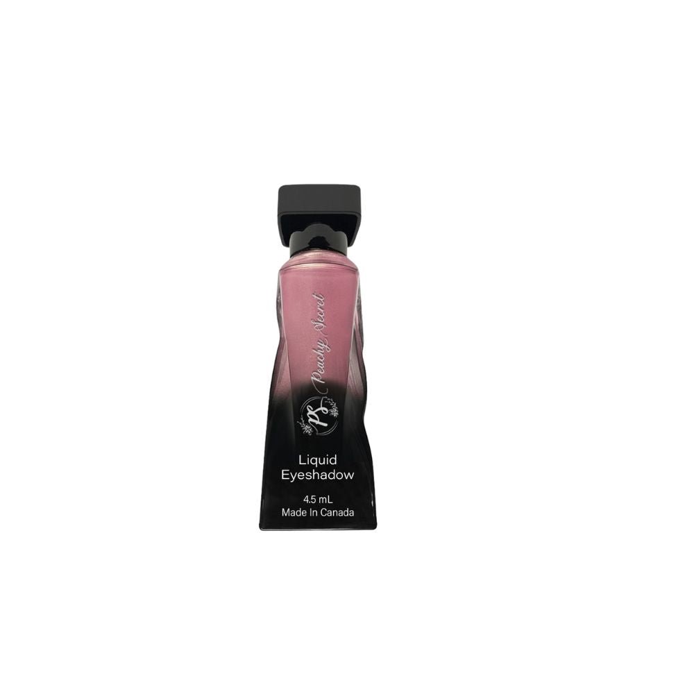 Liquid eyeshadow tube with rosy mauve shade and black cap
