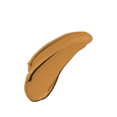 Tan-brown liquid concealer swatch with glossy curved stripe
