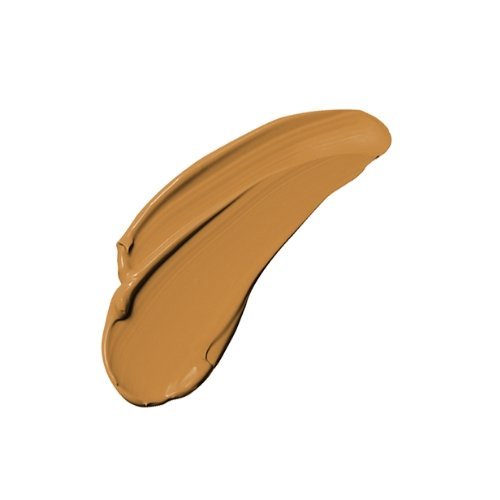 Medium warm brown liquid concealer swatch with glossy curved line