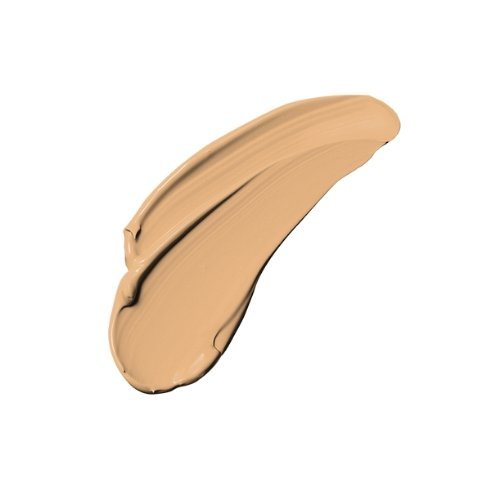 Beige liquid concealer swatch with smooth curved smear
