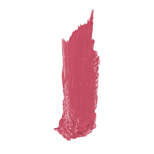Deep pink lip color swatch with glossy satin finish