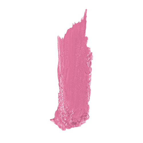 Hydrating satin lipstick swatch in soft pink with glossy, high-shine texture