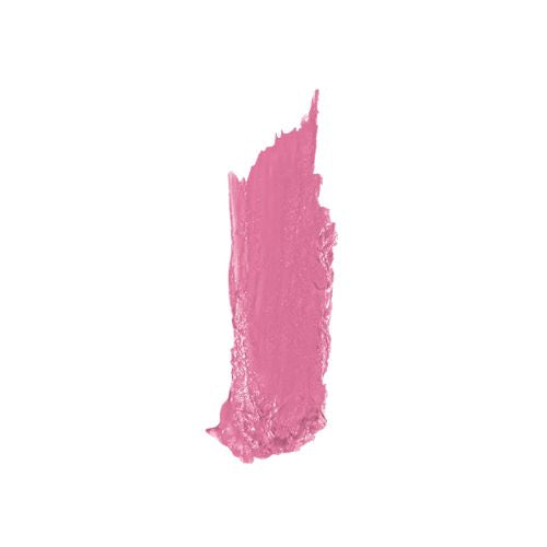 Soft pink hydrating satin lipstick swatch smear with glossy texture