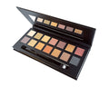 Talc-free eyeshadow palette with 12 pressed shades in assorted warm and neutral tones