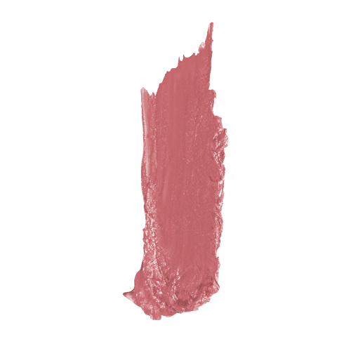 Soft pink satin lipstick swatch with glossy, creamy texture