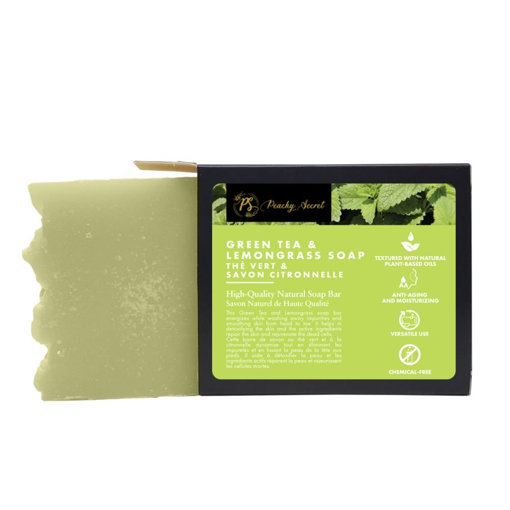 Green Tea & Lemongrass Natural Soap - Peachy Secret