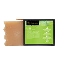 Lime soap bar with natural soap box, black and bright green label