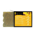 Vitamin E sunflower soap bar in black and yellow gift box, speckled texture